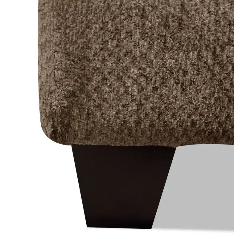 Canapé-lit condo grand format en tissu chenille anthracite avec accoudoirs évasés