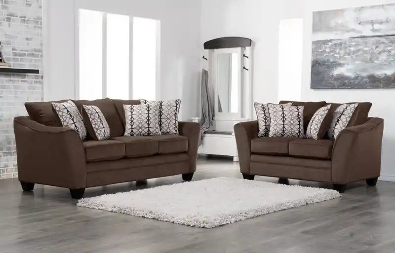 Canapé-lit condo grand format en tissu chenille anthracite avec accoudoirs évasés