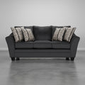 Made in Canada Febe 85 Chenille Fabric Full-Size Condo Sofa Bed with Flared Arms - Charcoal Grey