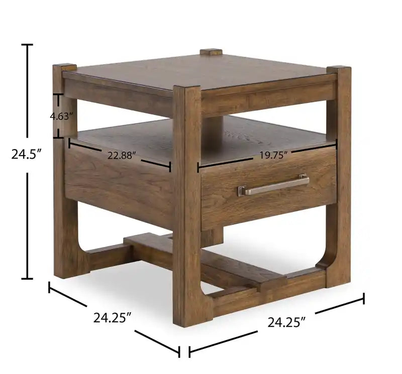 24 Table d'appoint de style rustique en bois massif