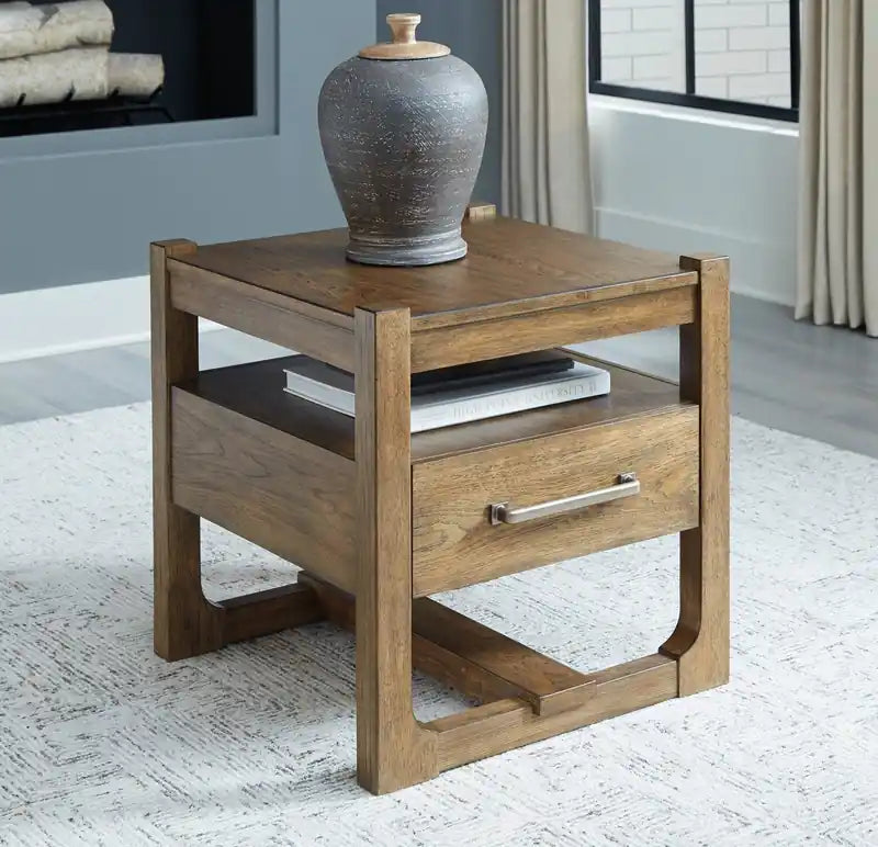 24 Table d'appoint de style rustique en bois massif