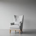 Haden 30 Faux Suede Fabric Accent Chair with Wood Base and Nailhead Trim - Walks Dove Grey