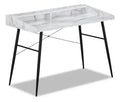 Jeremy 47.25 Office Desk with Small Hutch - White Marble-Look