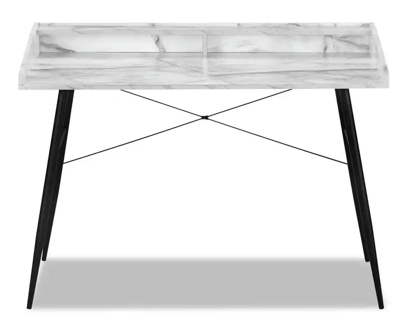 47.25 Bureau avec petite huche – Effet marbre blanc