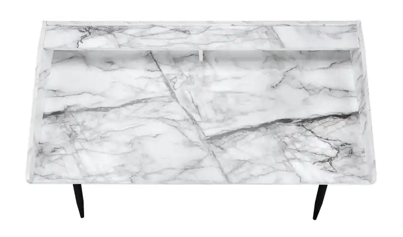 47.25 Bureau avec petite huche – Effet marbre blanc