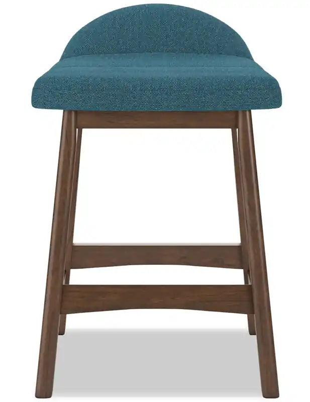 Tabouret de comptoir en tissu aspect lin, 24 po H