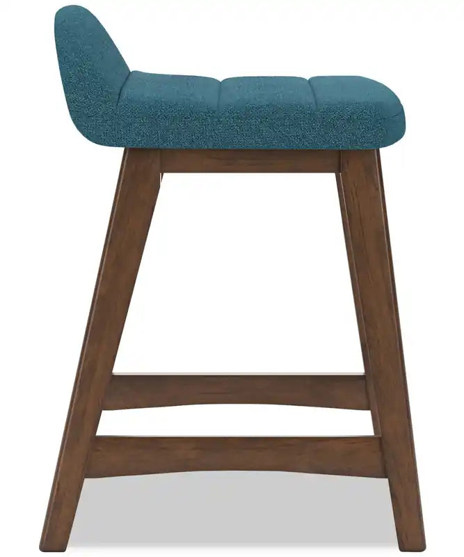 Tabouret de comptoir en tissu aspect lin, 24 po H