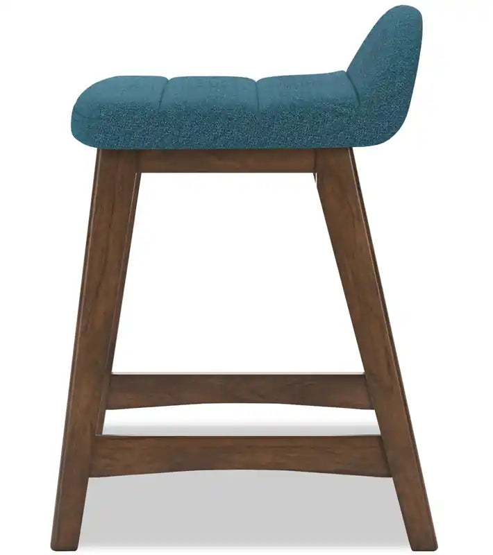 Tabouret de comptoir en tissu aspect lin, 24 po H