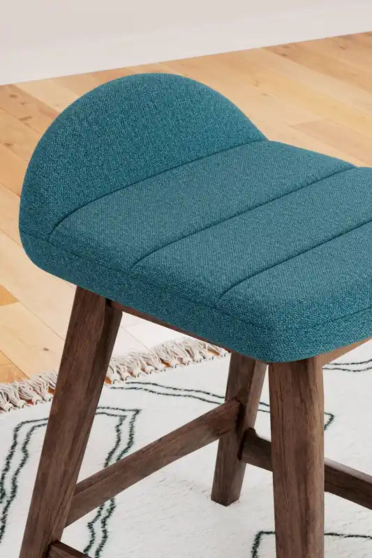 Tabouret de comptoir en tissu aspect lin, 24 po H