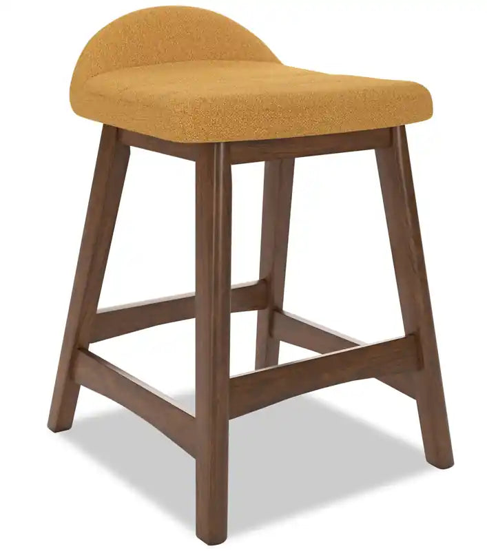 Tabouret de comptoir en tissu aspect lin, 24 po H