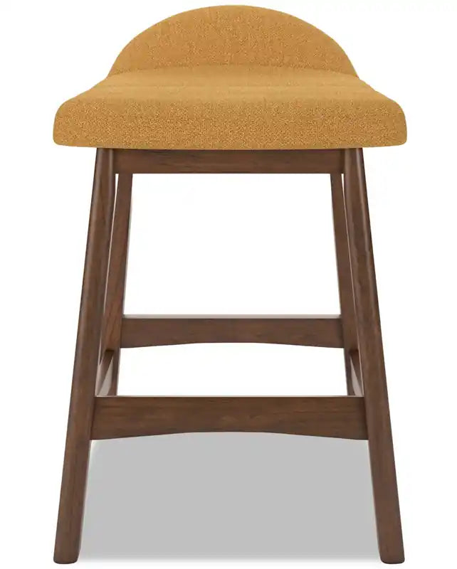 Tabouret de comptoir en tissu aspect lin, 24 po H