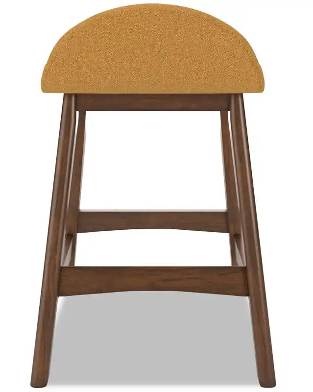 Tabouret de comptoir en tissu aspect lin, 24 po H