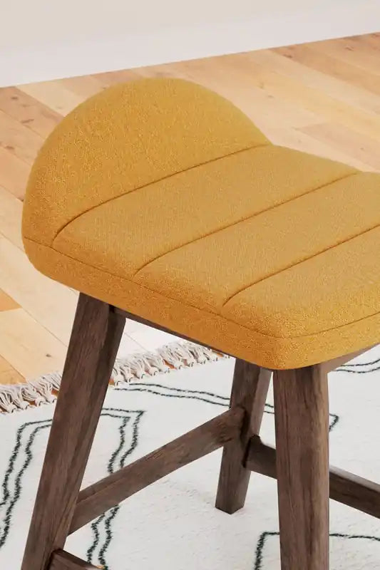 Tabouret de comptoir en tissu aspect lin, 24 po H