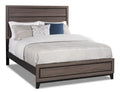 Kate Panel Bed with Headboard & Frame, Grey/Brown