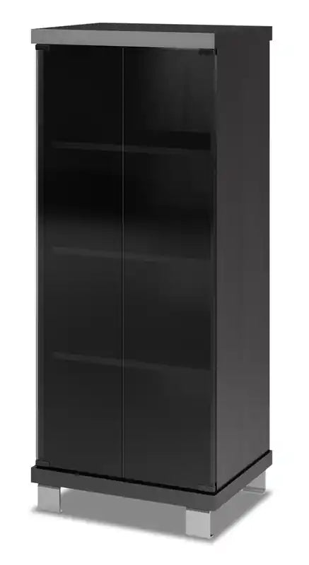 Support audio 20.25 avec rangement et gestion des câbles - Noir avec verre