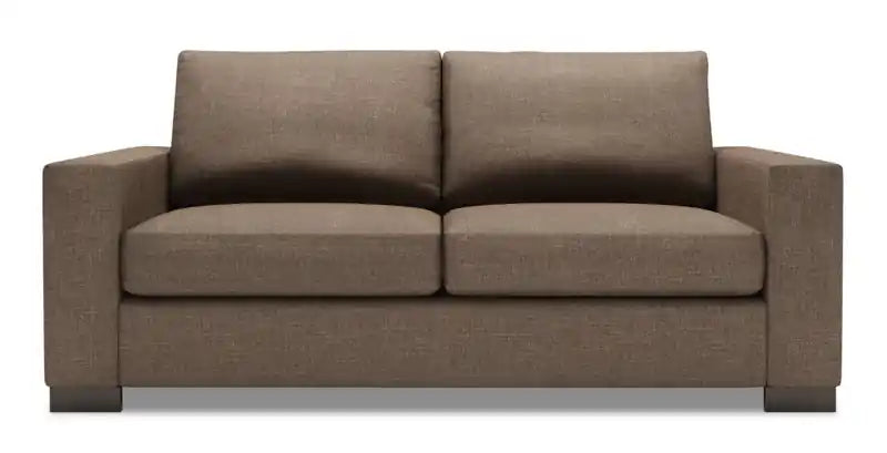Canapé 75 po en tissu chenille avec accoudoirs droits pour petit appartement - Argent de luxe