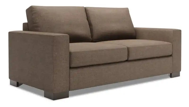 Canapé 75 po en tissu chenille avec accoudoirs droits pour petit appartement - Argent de luxe