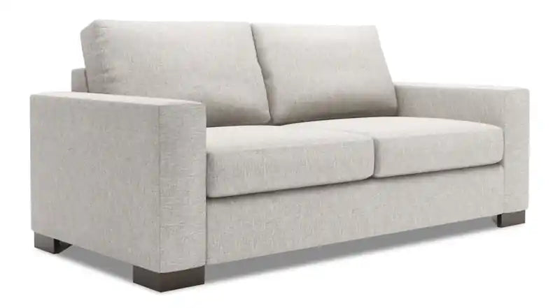 Canapé 75 po en tissu chenille avec accoudoirs droits pour petit appartement - Argent de luxe