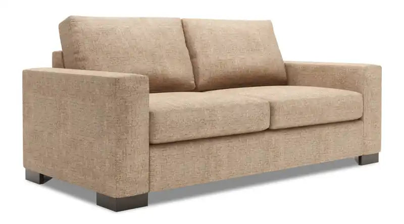 Canapé 75 po en tissu chenille avec accoudoirs droits pour petit appartement - Argent de luxe