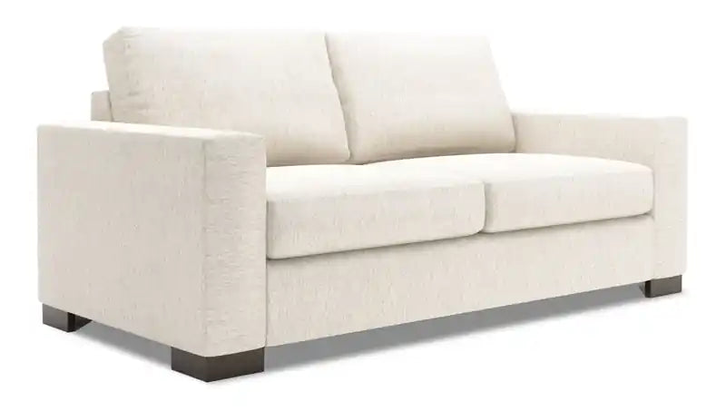 Canapé 75 po en tissu chenille avec accoudoirs droits pour petit appartement - Argent de luxe