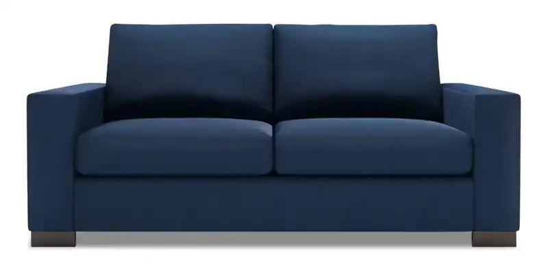 Canapé 75 po en tissu chenille avec accoudoirs droits pour petit appartement - Argent de luxe