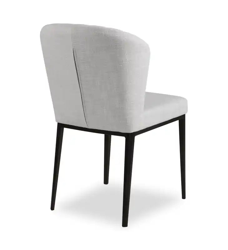 Chaise de salle à manger en tissu polyester et capitonnage à canaux