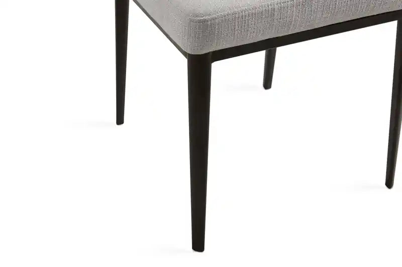 Chaise de salle à manger en tissu polyester et capitonnage à canaux
