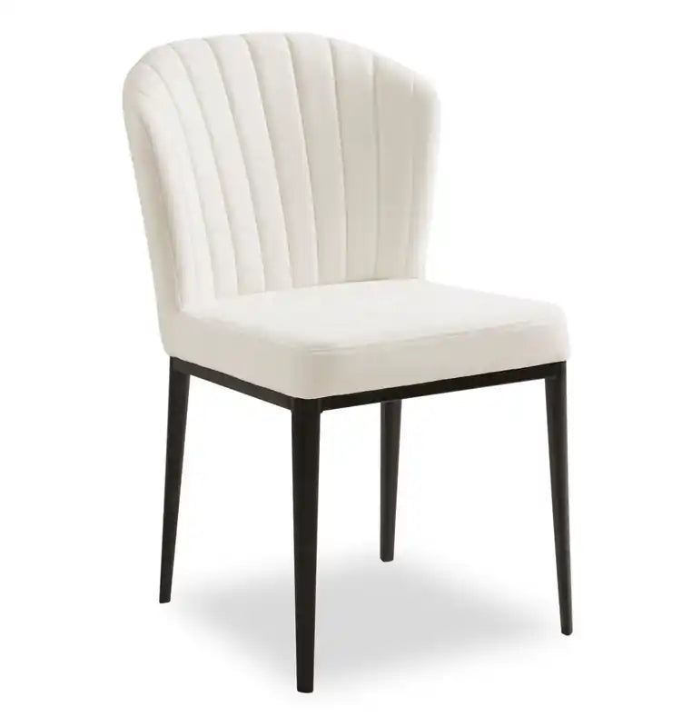 Zoe Dining Chair with Polyester Fabric & Channeled Tufting