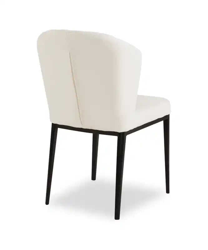 Chaise de salle à manger en tissu polyester et capitonnage à canaux