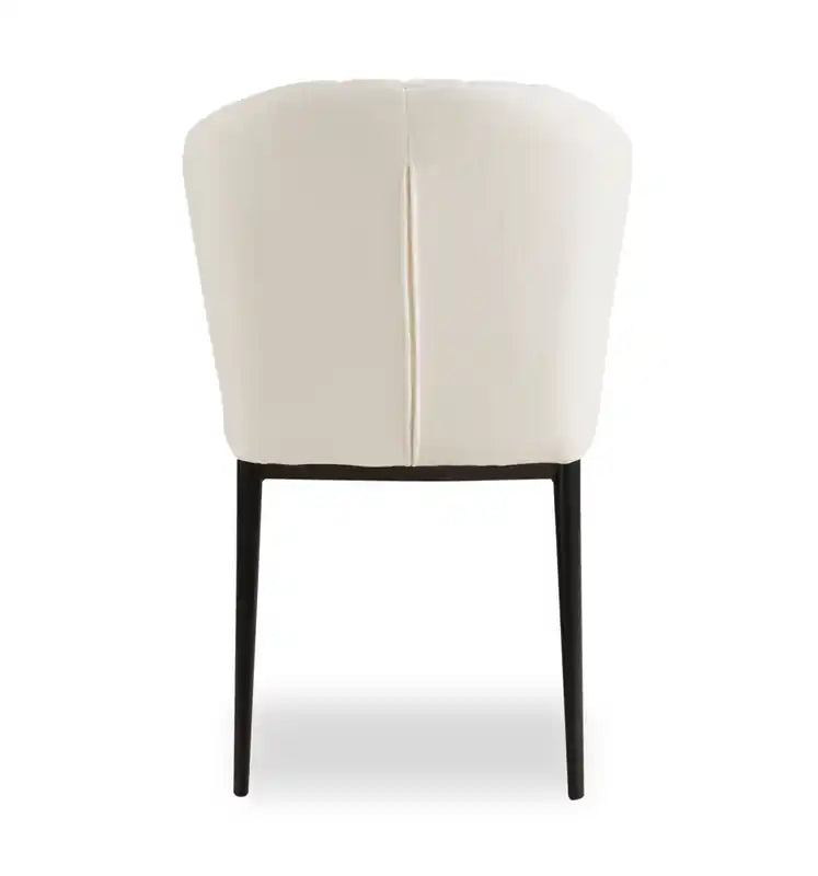 Chaise de salle à manger en tissu polyester et capitonnage à canaux