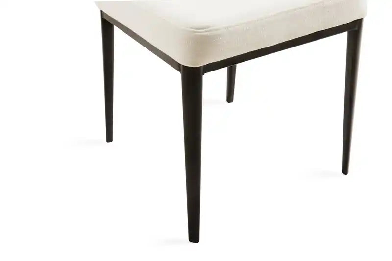 Chaise de salle à manger en tissu polyester et capitonnage à canaux